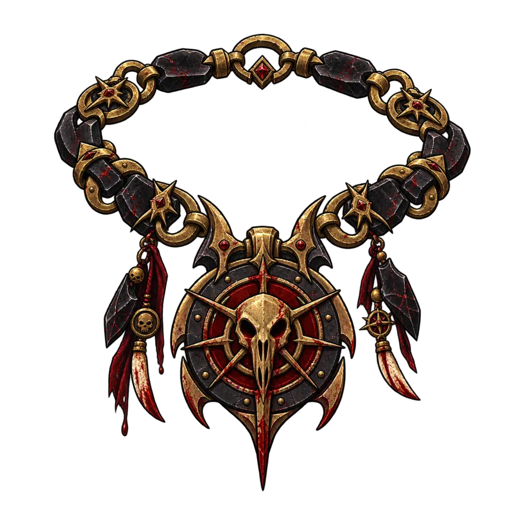 A dark gold and obsidian ceremonial chain of office
